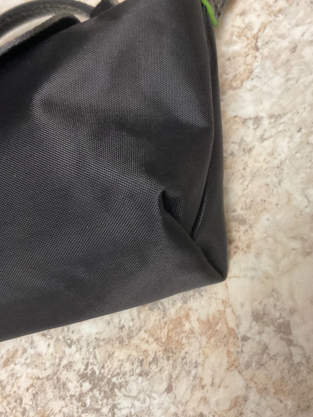 Longchamp Black Crossbody Top-Handle Bag with Lime Details , made in France - Picture 6 of 11
